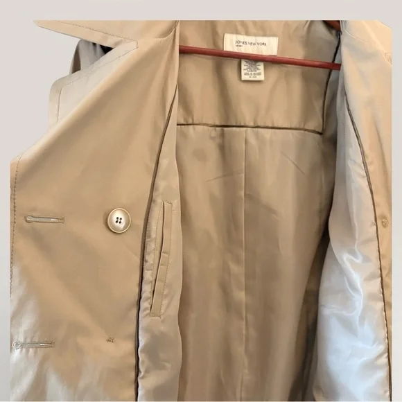 JONES NEW YORK Double Breasted Belted 3/4 Length Womens Classic Trench Coat | XL - Picture 10 of 11
